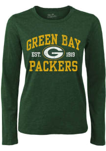 Green Bay Packers Womens Green Boyfriend LS Tee