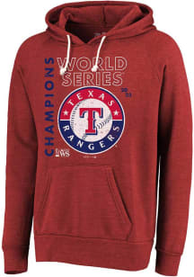 Texas Rangers Mens Red 2023 World Series Champion Whooperup Long Sleeve Lightweight Hoodie
