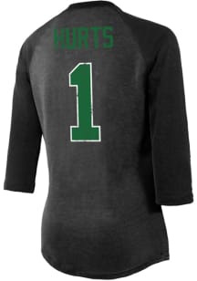 Jalen Hurts Philadelphia Eagles Womens Black Raglans Long Sleeve Player T Shirt