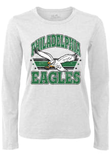 Philadelphia Eagles Womens White Sonder Throwback LS Tee