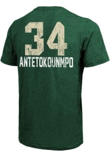 Giannis Antetokounmpo Milwaukee Bucks Green Home Short Sleeve Fashion Player T Shirt
