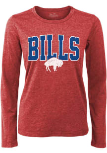 Buffalo Bills Womens Red Boyfriend Design LS Tee