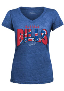 Buffalo Bills Womens Blue Triblend Short Sleeve T-Shirt