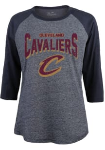 Cleveland Cavaliers Womens Navy Blue Raglan LS Tee