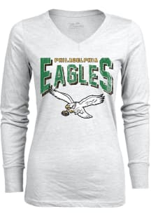 Philadelphia Eagles Womens White Huddle Up LS Tee