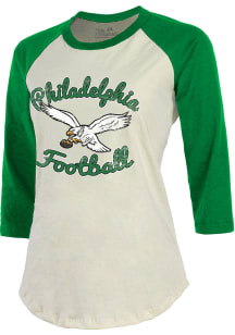 Philadelphia Eagles Womens White City Script LS Tee