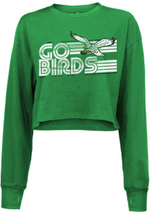 Philadelphia Eagles Womens Kelly Green Go Birds LS Tee