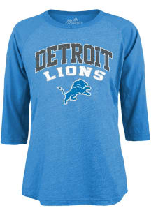 Detroit Lions Womens Blue Triblend LS Tee