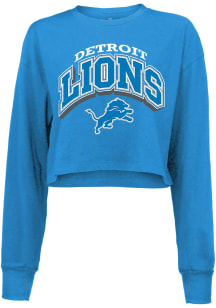 Detroit Lions Womens Blue Cotton LS Tee