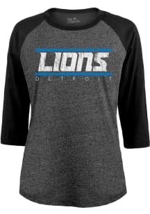 Detroit Lions Womens Black Triblend Design LS Tee