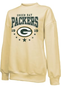 Green Bay Packers Womens Yellow Oversized Crew Sweatshirt