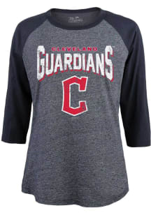 Cleveland Guardians Womens Navy Blue Walk Off LS Tee