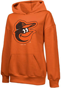 Baltimore Orioles Womens Orange Empire Hooded Sweatshirt