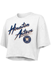 Houston Astros Womens White Dribble Short Sleeve T-Shirt