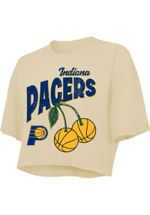 Indiana Pacers Womens White Cropped Short Sleeve T-Shirt