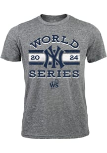 New York Yankees Grey 2024 World Series Participant Contact Short Sleeve Fashion T Shirt