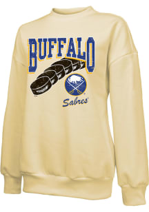 Buffalo Sabres Womens Yellow Oversized Crew Sweatshirt