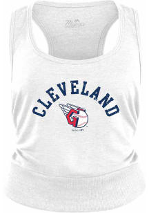 Cleveland Guardians Womens White Racerback Tank Top