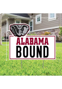Alabama Crimson Tide School Bound Yard Sign - White