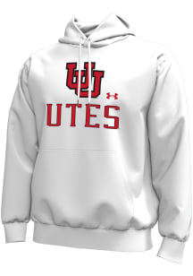 Under Armour Utah Utes Mens White Name Drop Long Sleeve Hoodie