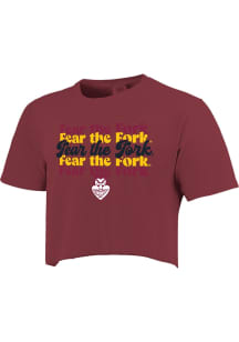 Arizona State Sun Devils Womens Maroon Fear The Fork Short Sleeve T-Shirt