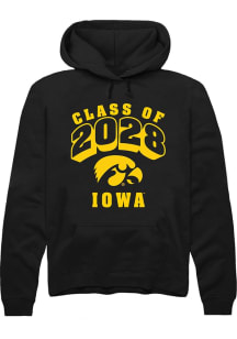 Summit Sportswear Iowa Hawkeyes Mens Black Class of 2028 Long Sleeve Hoodie