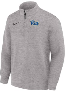 Nike Pitt Panthers Mens Grey Mens Basketball Coach Long Sleeve Qtr Zip Pullover