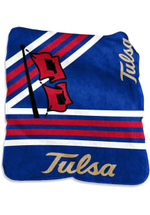 Tulsa Golden Hurricane Stripe Raschel Raschel Throw Blanket - Blue