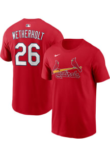 JJ Wetherholt St Louis Cardinals Red Home Short Sleeve Player T Shirt