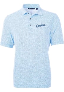 Cutter and Buck North Carolina Tar Heels Mens Light Blue Carolina Botanical Short Sleeve Polo