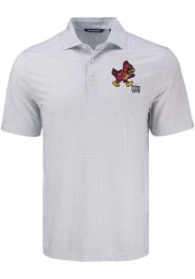 Cutter and Buck Iowa State Cyclones Mens White Vintage Pike Diamond Dot Short Sleeve Polo