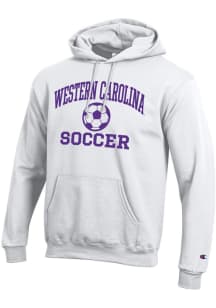 Champion Western Carolina Mens White Soccer Powerblend Long Sleeve Hoodie