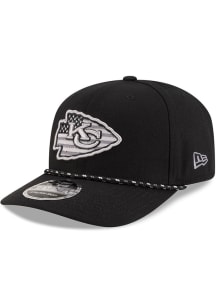 New Era Kansas City Chiefs Flag Rope 9SEVENTY Adjustable Hat - Black