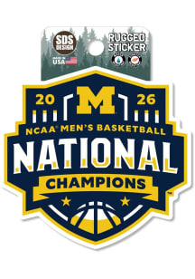 Michigan Wolverines Rugged Official 2026 MBB Nat Champ Stickers - Blue