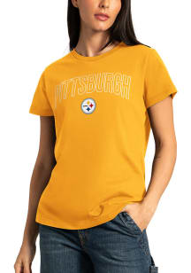 Pittsburgh Steelers Womens Yellow Hall of Fame Short Sleeve T-Shirt