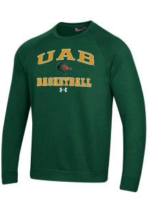 Under Armour UAB Blazers Mens Green Basketball Rival Long Sleeve Crew Sweatshirt
