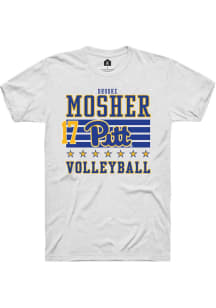 Brooke Mosher Pitt Panthers White NIL Striped Short Sleeve Player T Shirt