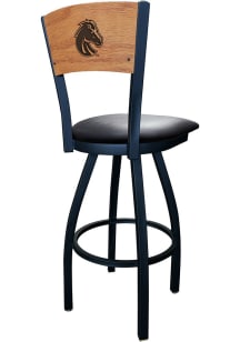 Boise State Broncos Vinyl Seat Maple Back Swivel Pub Stool - Black