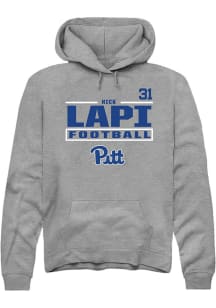 Nick Lapi Pitt Panthers Mens Graphite Football NIL Stacked Box Player Hood