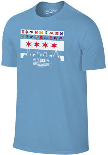 Big Ten Light Blue 2026 Big Ten Men's Basketball Tournament Chicago Flag Short Sleeve T Shirt