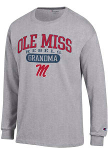 Champion Ole Miss Rebels Grey Pill Box Grandma Jersey Long Sleeve T Shirt