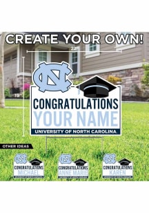 North Carolina Tar Heels Personalized Congratulations Grad Yard Sign - White