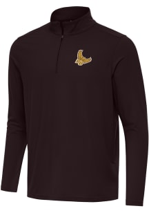 Antigua Rowan University Mens Brown Intent Long Sleeve Qtr Zip Pullover