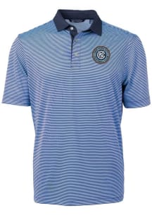 Cutter and Buck New York City FC Light Blue Virtue Eco Pique Micro Stripe Big and Tall Polo