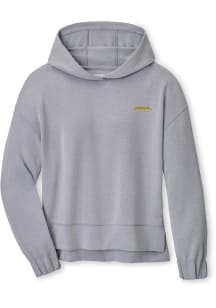 Peter Millar George Mason University Womens Silver Flora Knit Hooded Sweatshirt