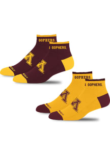 Minnesota Golden Gophers Front and Center 2pk Mens No Show Socks
