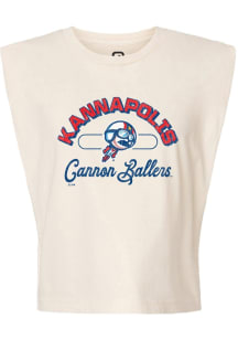 Summit Sportswear Kannapolis Cannon Ballers Womens White Vintage Arch Script Tank Top