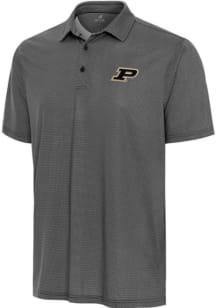 Antigua Purdue Boilermakers Mens Black Trickle Short Sleeve Polo