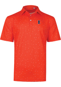 Illinois Fighting Illini Mens Orange Ecotec Short Sleeve Fashion Polo