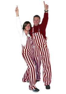 Game Bibs Crimson White Mens Crimson Striped Overalls
